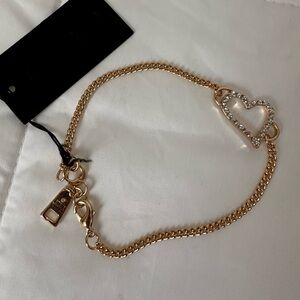 Steve Madden Gold Heart Charm Bracelet
